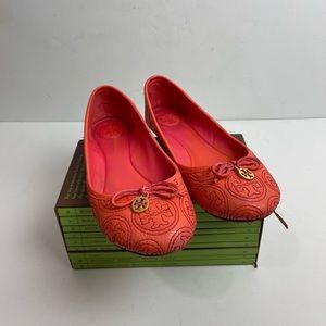 Tory Burch Orange Flats Womens 6.5 Amazing